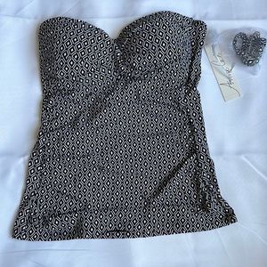 NWT Anne Cole Twisted Bandeau Tankini Swim Top